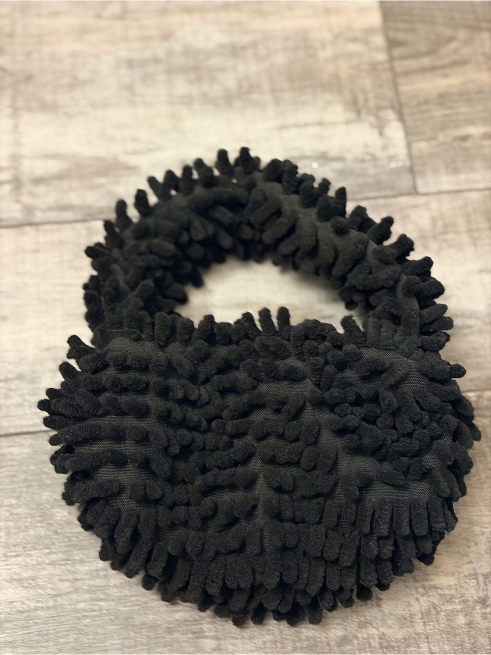 Black Mini Chenille Pom-Pom Tote Bag - Unbranded